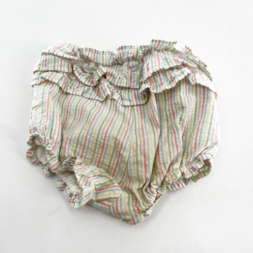 Janie and Jack Baby Girl Striped Ruffle Bloomer Shorts 6 to 12‎ Months Cotton
